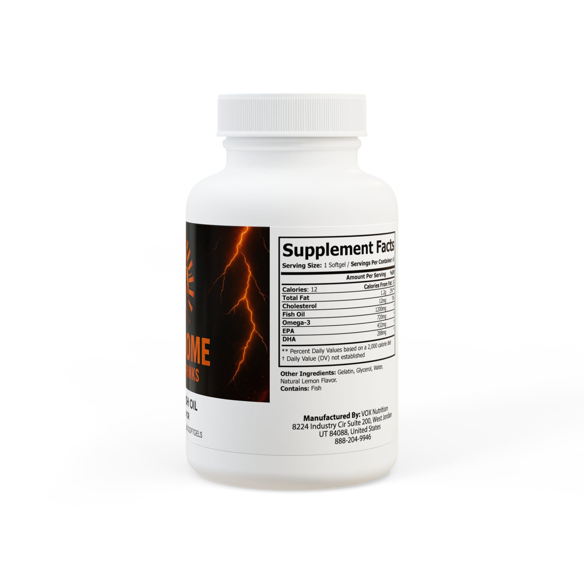 Omega 3 Fish Oil Supplement (60 Softgels)